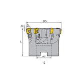 High feed milling XMR01 Kr: 15° XMR01-040-A16-SD06-07C -050/63/80/100-A22/27/32-SD06/09/12 - Makotools Industrial Supply Tools for Metal Cutting